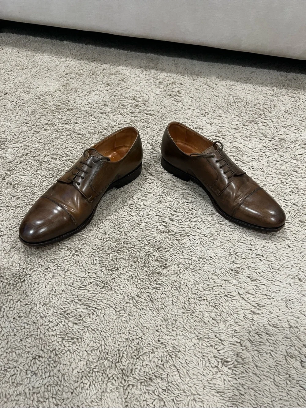 Suitsupply Brown Leather Cap-Toe Derbys size 9